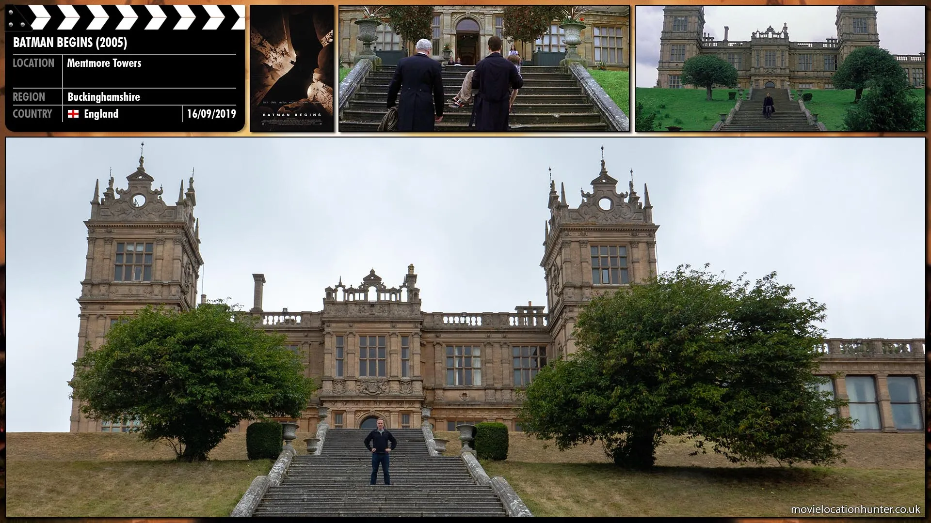 Filming location photo, shot in England, for Batman Begins (2005). Scene description: Holed up in Wayne Manor, Bruce (Christian Bale) begins to work out what has happened since he has been away. While doing so he spots a bat flying around the ceiling. He walks out into the estate grounds to the abandoned well and climbs down into a huge cave filled with bats, which is connected to the lowest foundations of Wayne Manor. Coming to terms with his fear he establishes the cave as his base of operations.