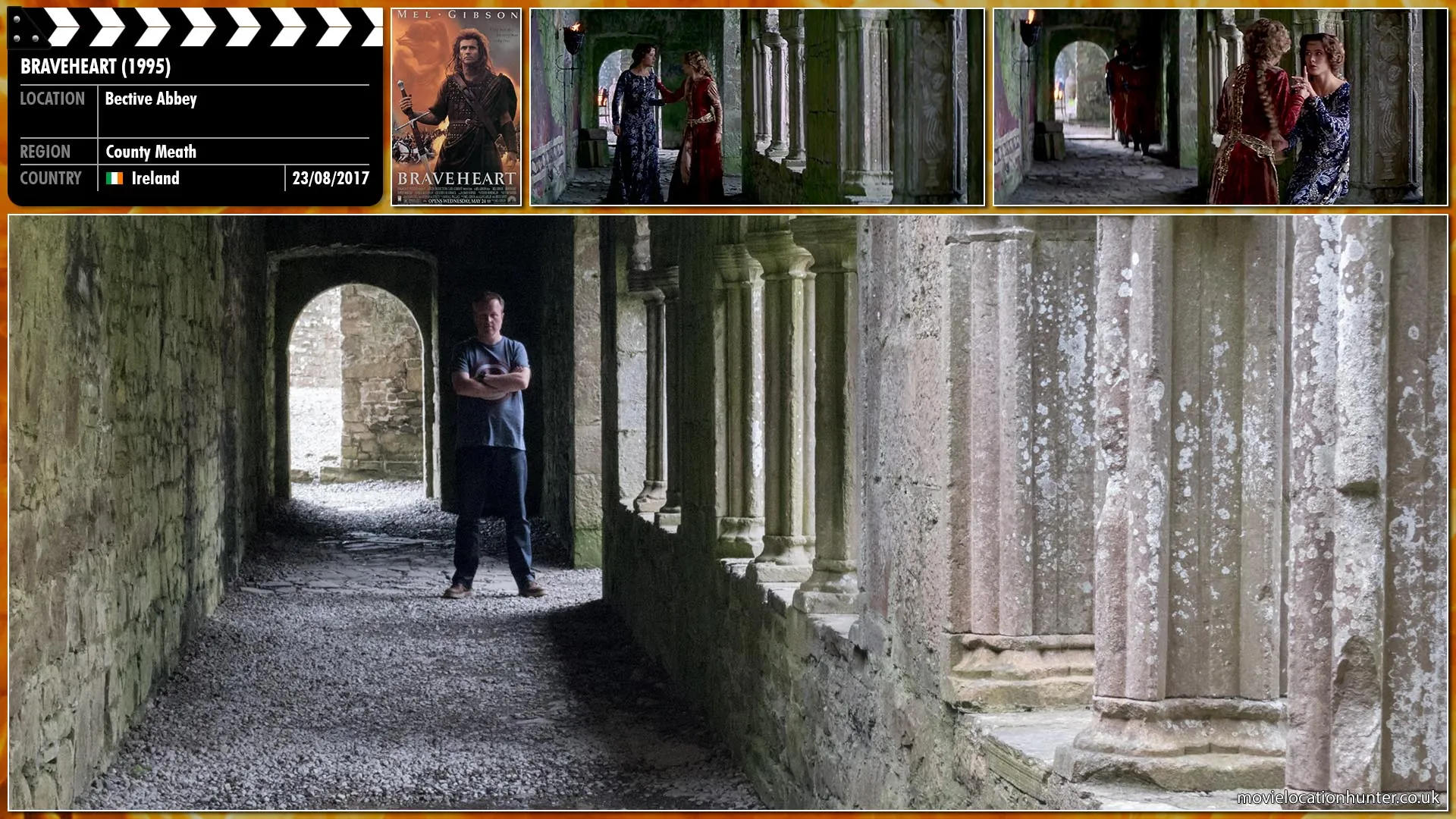 Filming location photo, shot in Ireland, for Braveheart (1995). Scene description: Princess Isabelle (Sophie Marceau) listens as her handmaiden Nicolette (Jeanne Marine) tells her the story of how Wallace evaded a trap and returned to the English garrison to brutally execute the sheriff in the same manner that he executed his childhood sweetheart Murron MacClannough (Catherine McCormack).