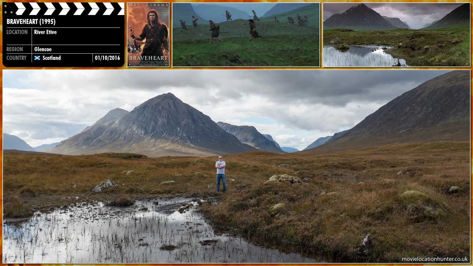 Filming location photo, shot in Scotland, for Braveheart (1995). Scene description: In retribution for the murder of his wife, Wallace leads his clan to slaughter the English garrison in his hometown and send the occupying garrison at Lanark back to England.