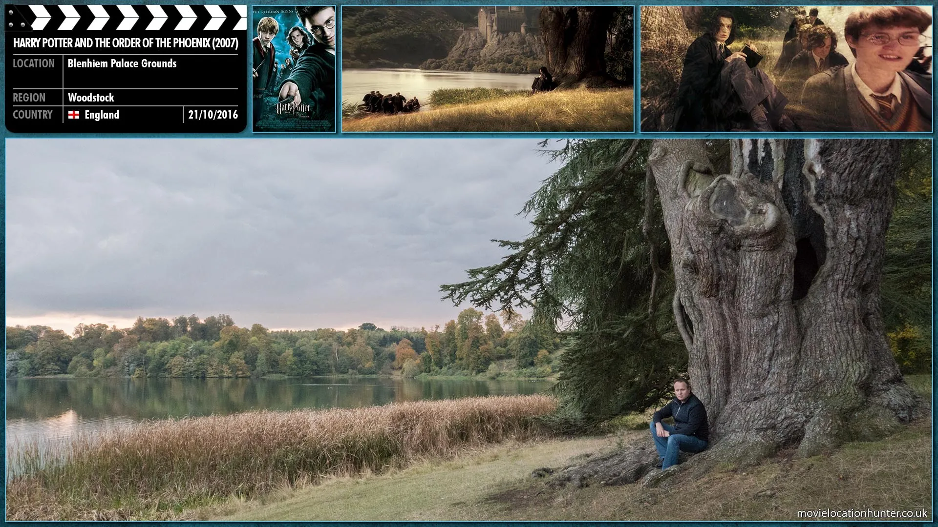 Filming location photo, shot in England, for Harry Potter and the Order of the Phoenix (2007). Scene description: Snape's flashback by the Black Lake as a Hogwarts student being humiliated by the Marauders.