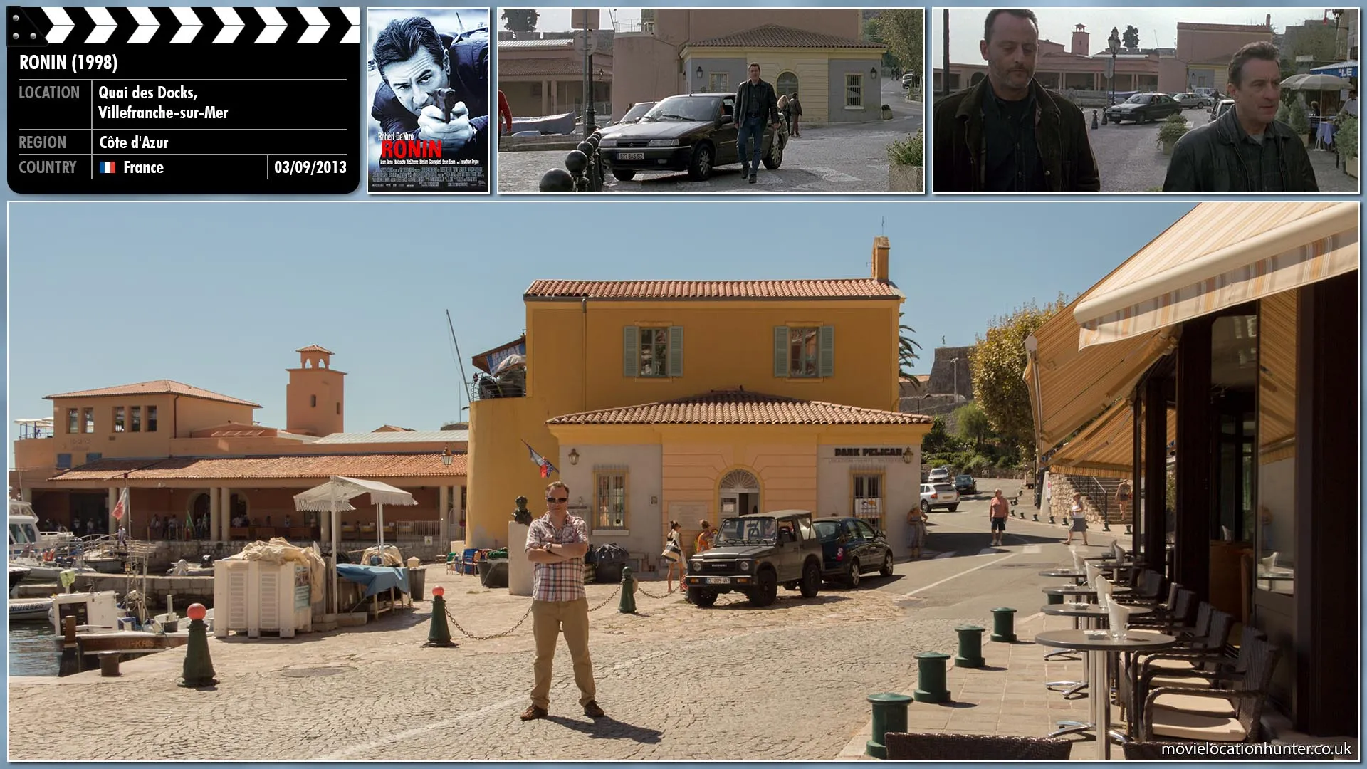 Filming location photo, shot in France, for Ronin (1998). Scene description: Sam (Robert De Niro) meets with his contact and asks him to find out information for him which he reluctantly agrees to provide.