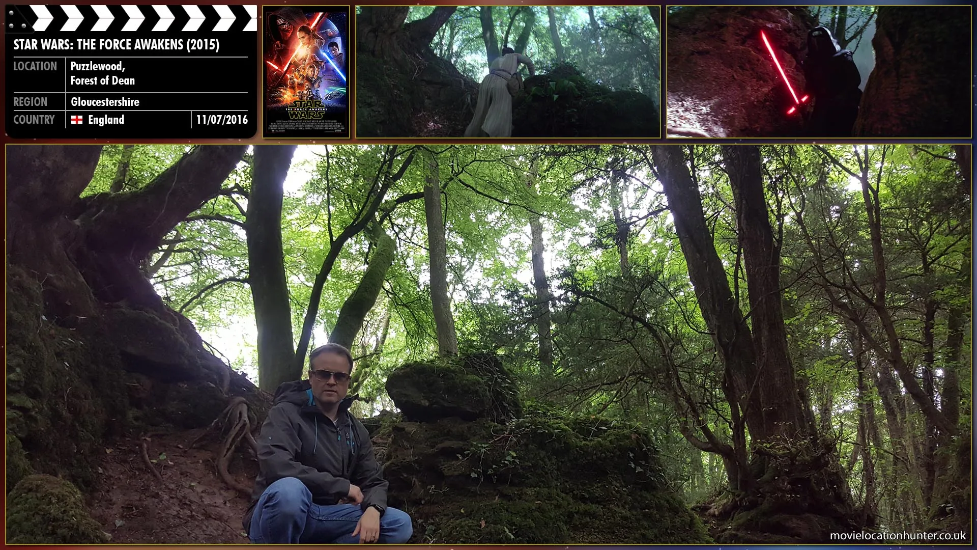 Filming location photo, shot in England, for Star Wars: The Force Awakens (2015). Scene description: Rey (Daisy Ridley), terrified, climbs out of the canyon to escape the pursing Kylo Ren (Adam Driver).